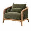 Fauteuil 82 x 78 x 76 cm en bois et corde vert olive style naturel