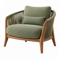 Fauteuil 85 x 78 x 80 cm en bois et corde kaki style naturel