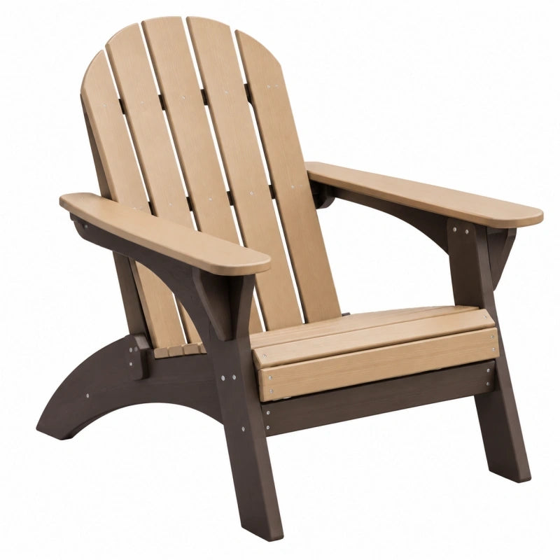 Fauteuil de jardin Adirondack 83 x 76 x 100 cm en plastique beige et marron