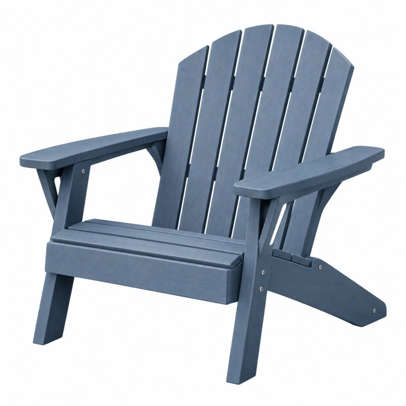 Fauteuil de jardin Adirondack 83 x 80 x 95 cm en plastique bleu avec accoudoirs