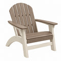 Fauteuil de jardin 80 x 90 x 100 cm en bois taupe et blanc style Adirondack avec accoudoirs